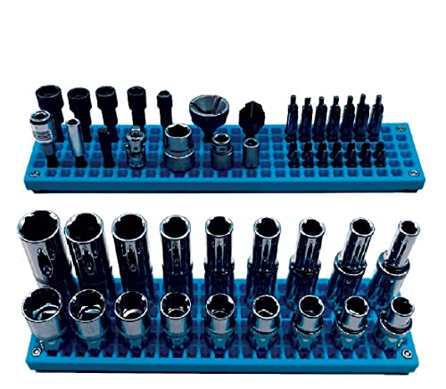 Organizer Genie ® - One Blue Slim Pegboard to organize your Sockets, Wrenches, Pliers, Screwdrivers, Bits and All Other Tools