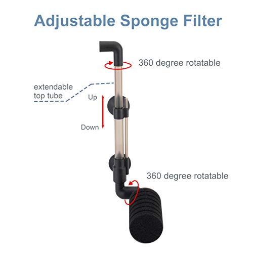 hygger Aquarium Single Sponge Filter for Small Fish Tank 5-15 Gallon