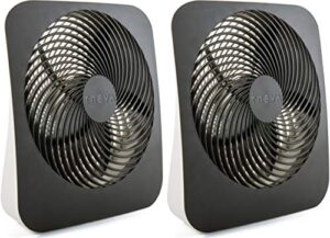 treva 10-inch portable desktop battery fan, powered by battery and/or ac adapter - air circulating with 2 cooling speeds - 2 pack