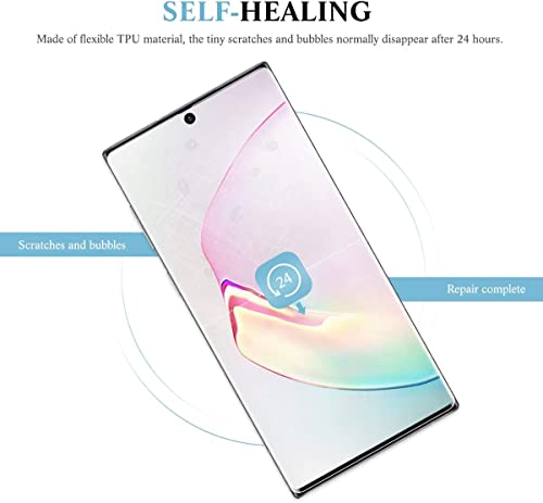 apiker 4 Pack Screen Protector Compatible with Samsung Galaxy Note 10 Plus, Soft TPU Film Support Fingerprint Sensor