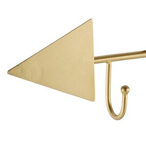 Retrome Decorative Gold Arrow Coat Hooks Wall Mounted - 23.6" Metal Coat Hanger Rack with 6 Hooks - Heavy Duty Key Hat Holder for Entryway