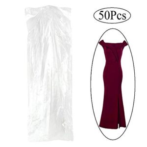 Pack of 50 Garment Bag,Transparent Suit Bag,Clothing Cover,Gown and Dress Storage Bag 60 x 150 cm