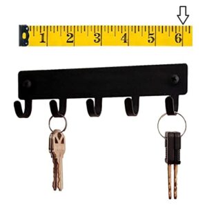 The Metal Peddler Hockey Defense Key Holder - Small 6 inch Wide - Made in USA; Wall Storage Hooks for Home or Office