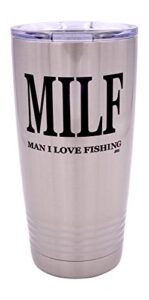 rogue river tactical large funny fishing 20 ounce travel tumbler mug cup w/lid milf man i love fishing fishing gift fish