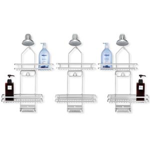 Auledio 3-Tier Shower Caddy, Adjustable Bathroom Hanging Shower Organizer Storage with Sorters Basket and Hooks , Fits Shampoo, Conditioner, Towels , Soap and More