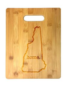 home state new hampshire outline usa united states laser engraved bamboo cutting board - wedding, housewarming, anniversary, birthday, father's day, gift (new hampshire)
