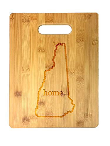 Home State New Hampshire Outline USA United States Laser Engraved Bamboo Cutting Board - Wedding, Housewarming, Anniversary, Birthday, Father's Day, Gift (New Hampshire)