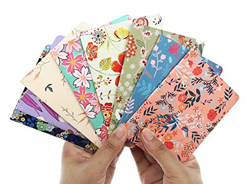 BaodeLI 24pcs Mini Notebook,Floral Patterns Portable Pocket Journal Steno Memo Notebook MiniDaily NotePad(8 Patterns,Ruled Pages)