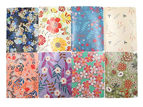 BaodeLI 24pcs Mini Notebook,Floral Patterns Portable Pocket Journal Steno Memo Notebook MiniDaily NotePad(8 Patterns,Ruled Pages)