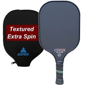 pickleball paddle graphite textured surface for spin,usapa approved,pro pickleball racquet lightweight,carbon fiber pickleball racket,pp core,for any skill level players indoor & outdoor tournament