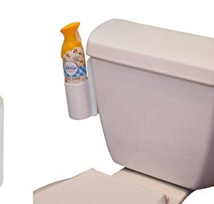 Home-X White Air Freshener Spray Holder for Home Bathroom Fits Toilet Deodorizer and Aerosol Odor Eliminator