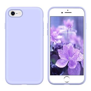yinlai iphone se 2020 case,iphone se 2022 case,iphone 8 case iphone 7 case slim liquid silicone women girls men shockproof protective phone cover for iphone se 3rd/2nd gen 4.7 inch, lavender purple