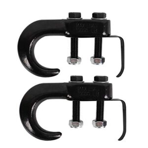 XSTRAP STANDARD 2PK Universal Recovery Tow Hooks 10000LBS Black Forged Tow Hooks Compatible with Jeep Ford Dodge Chevy Chevrolet GMC Toyota Pickup Truck