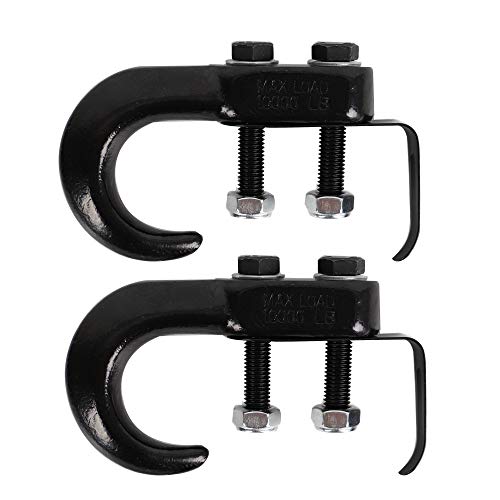 XSTRAP STANDARD 2PK Universal Recovery Tow Hooks 10000LBS Black Forged Tow Hooks Compatible with Jeep Ford Dodge Chevy Chevrolet GMC Toyota Pickup Truck