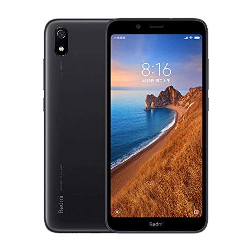 Xiaomi Redmi 7A (32GB, 2GB RAM) 5.45" Display, Face ID, Dual SIM GSM Factory Unlocked (US + Global 4G LTE International Model) (Black)