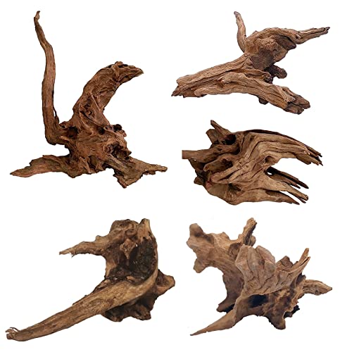 Hamiledyi Aquarium Driftwood Natural Coral Wood Driftwood Assorted Branches Reptile Fish Tank Aquarium Decoration(5 Pack)