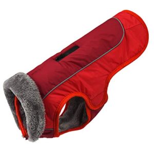 apetian dog cold weather coats winter dog vest warm dog jacket belle (m, a3-red)