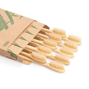 daletu bamboo toothbrush, 10 pcs biodegradable wooden toothbrushes, natural bpa free soft bristles wood toothbrush, eco friendly, compostable and sustainable