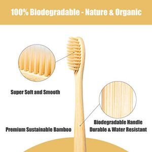 Daletu Bamboo Toothbrush, 10 PCS Biodegradable Wooden Toothbrushes, Natural BPA Free Soft Bristles Wood Toothbrush, Eco Friendly, Compostable and Sustainable
