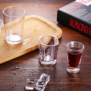 Ruckae 12 Pack Shot Glasses, 1 OZ Shot Glasses Set with Heavy Base, Clear Shot Glasses Set of 12(Cone Shaped)