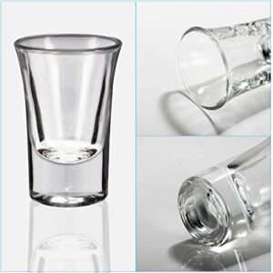 Ruckae 12 Pack Shot Glasses, 1 OZ Shot Glasses Set with Heavy Base, Clear Shot Glasses Set of 12(Cone Shaped)