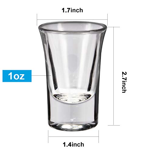 Ruckae 12 Pack Shot Glasses, 1 OZ Shot Glasses Set with Heavy Base, Clear Shot Glasses Set of 12(Cone Shaped)