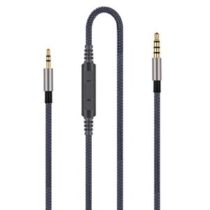 audio cable replacement with in-line mic remote volume control - compatible with akg n60 n60nc y45bt y50 y50bt y40 y55 k845bt k840kl headphone and samsung galaxy huawei android