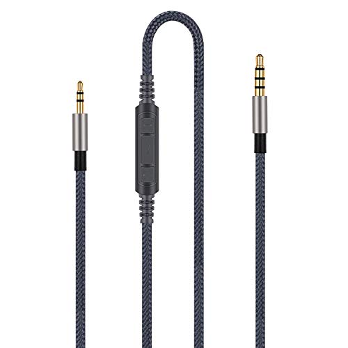 Audio Cable Replacement with in-Line Mic Remote Volume Control - Compatible with AKG N60 N60NC Y45BT Y50 Y50BT Y40 Y55 K845BT K840KL Headphone and Samsung Galaxy Huawei Android