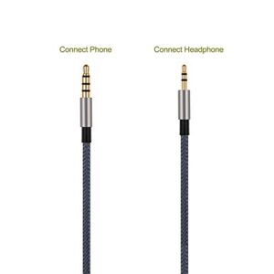 Audio Cable Replacement with in-Line Mic Remote Volume Control - Compatible with AKG N60 N60NC Y45BT Y50 Y50BT Y40 Y55 K845BT K840KL Headphone and Samsung Galaxy Huawei Android