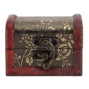 hztyyier vintage wood treasure chest decorative jewelry keepsake boxes trinket gifts box for girls ladies women home decorations
