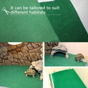 Reptile Carpet 4pcs Terrarium Substrate Liner Pet Habitat Bedding Soft Green Mat for Bearded Dragon Lizards Gecko Chamelon Iguana Turtles Snakes (19.7" x 11.8")
