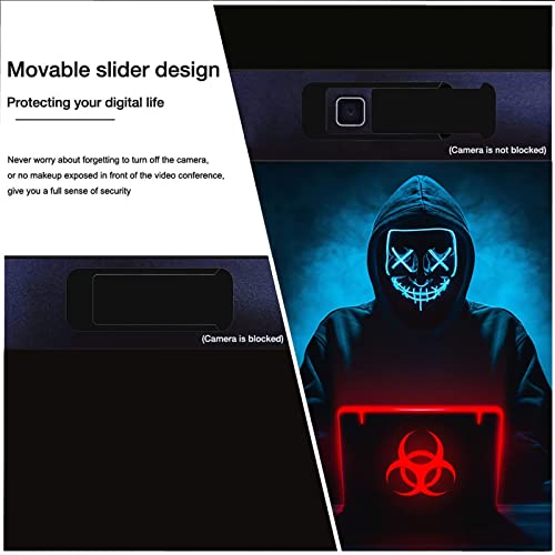 Laptop Camera Cover Slide, Computer Camera Cover Slide Large Size Webcam Cover Slide for MacBook Pro Cute Pattern Design Protecting Privacy Security Ultrathin 3 Pack for Laptop Desktop PC (Black)