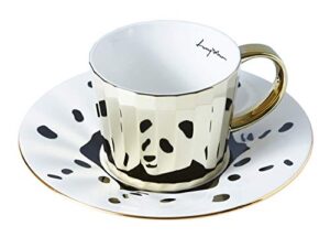 luycho] angled mirror cup & saucer_panda dalmatian_11oz