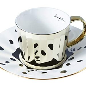 Luycho] Angled Mirror Cup & Saucer_Panda Dalmatian_11oz