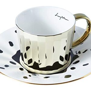 Luycho] Angled Mirror Cup & Saucer_Panda Dalmatian_11oz