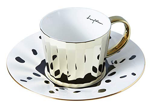 Luycho] Angled Mirror Cup & Saucer_Panda Dalmatian_11oz