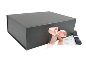 sketchgroup luxury gift box with 2 satin ribbon and magnetic closure (a4, black)