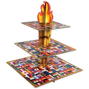 beistle olympic torch cupcake stand | 15.25" x 11.25" | multicolor | 1 pc