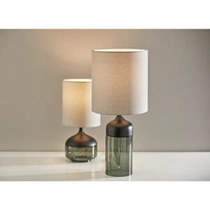 Adesso 3526-01 Marina Table Lamp, 16.25 in, 40W, Black Rubber Wood w/Smoked Glass, 1 Table Lighting