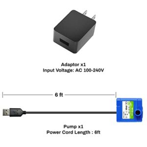 Veken Replacement Pump for Cat Water Fountain Pet Fountain Ultra Quiet Long Lifespan Water Pump with Adaptor and 6 ft Power Cable