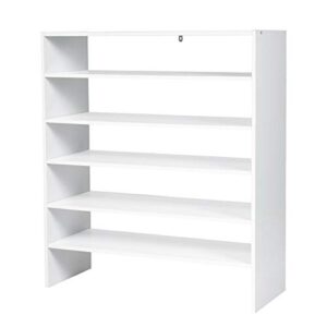 giantex 3-in-1 shoe rack, 5-tier shoe organizer, wood storage shelf for shoes, multi-shape shoes shelves, ideal for entryway hallway living room (white)