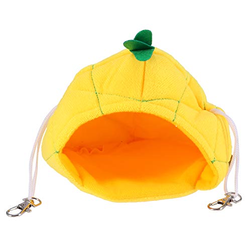 POPETPOP Small Animal Hammock Medium-Hamster Hide House Hanging Pet Bed Pineapple Animal Hideaway for Rat,Chinchilla,Sugar Glider,Syrian Hamster,Gerbil-Yellow