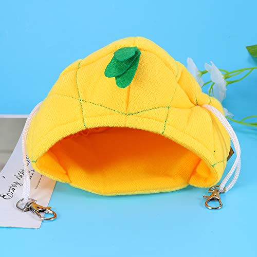 POPETPOP Small Animal Hammock Medium-Hamster Hide House Hanging Pet Bed Pineapple Animal Hideaway for Rat,Chinchilla,Sugar Glider,Syrian Hamster,Gerbil-Yellow