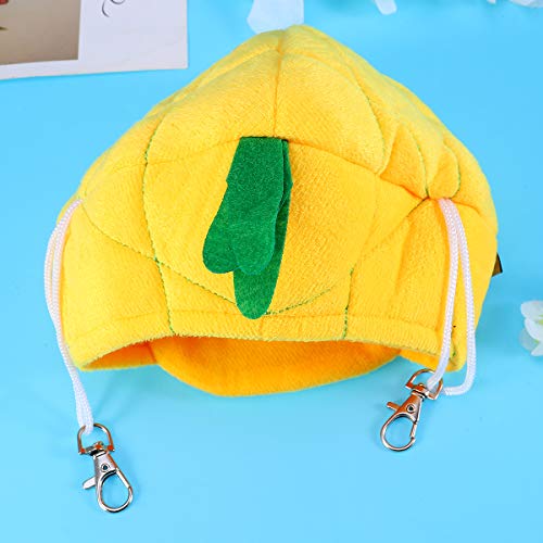 POPETPOP Small Animal Hammock Medium-Hamster Hide House Hanging Pet Bed Pineapple Animal Hideaway for Rat,Chinchilla,Sugar Glider,Syrian Hamster,Gerbil-Yellow