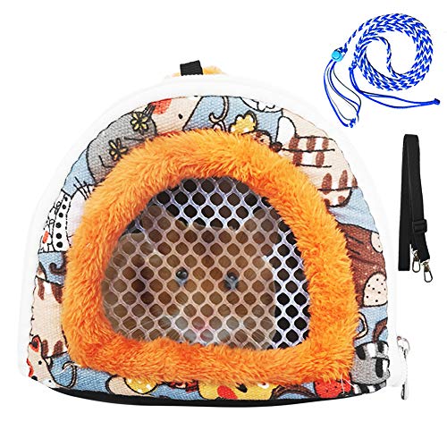 Portable Guinea Pig Carrier Hamster Harness and Leash for Small Animal Carrier Bag Guinea Pig Hedgehogs Squirrels Travel Carrier with Detachable Strap