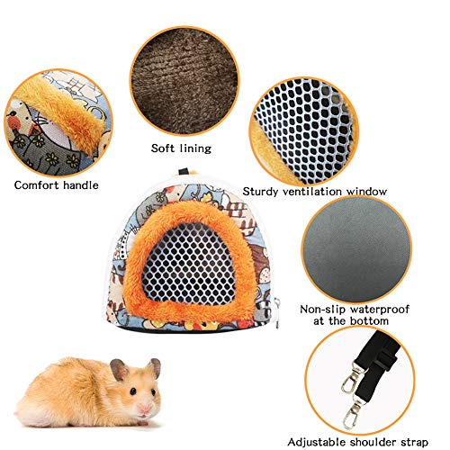 Portable Guinea Pig Carrier Hamster Harness and Leash for Small Animal Carrier Bag Guinea Pig Hedgehogs Squirrels Travel Carrier with Detachable Strap