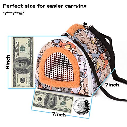 Portable Guinea Pig Carrier Hamster Harness and Leash for Small Animal Carrier Bag Guinea Pig Hedgehogs Squirrels Travel Carrier with Detachable Strap