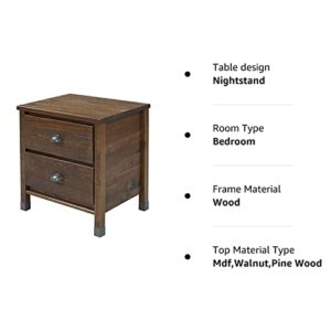 Camaflexi BJ20 Night Table, 2 Drawer, Walnut