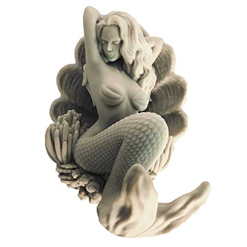 PANDA SUPERSTORE Resin Lifelike Mermaid Sculpture Statue Mounted Towel Key Coat Wall Art Hanging Hook for Bathroom Bedroom Home Office