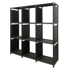 txt&baz 9-cube storage organizer,diy storage shelf,open bookshelf,black